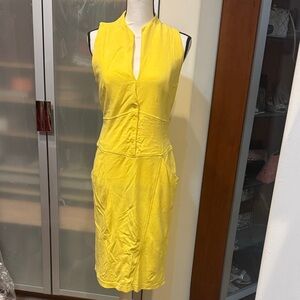 Catherine Malandrino Bright Yellow Sleeveless Midi Dress